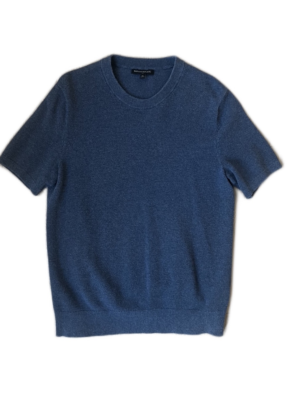 Banana Republic Knit T-Shirt Sweater Short Sleeve Blue Medium